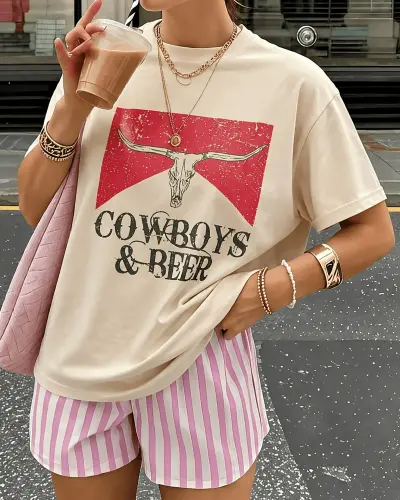 Винтажная футболка Cowboys & Beer