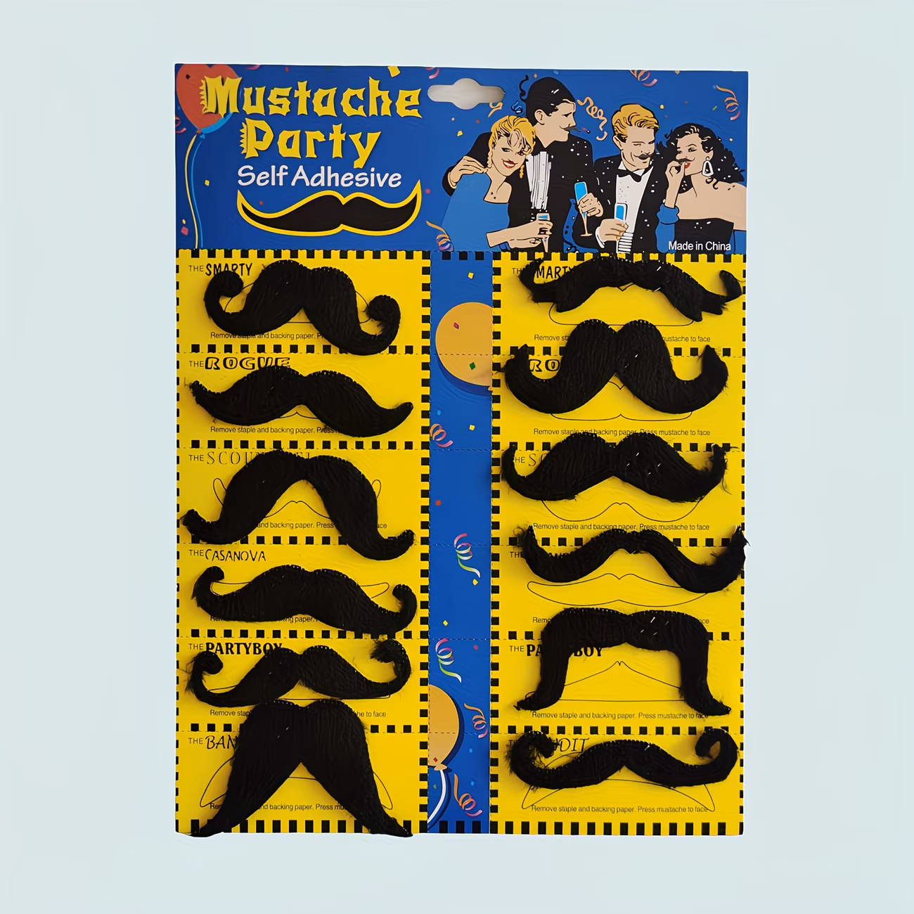 Набір самоклеючих вусів для вечірок, 12 шт