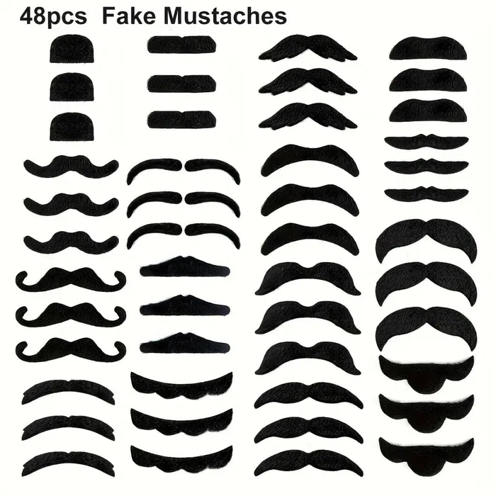 Набір самоклеючих вусів для вечірок, 48 шт