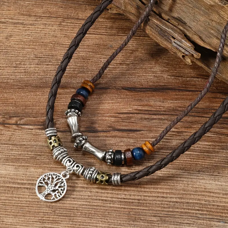 Вінтажне намисто зі штучної шкіри